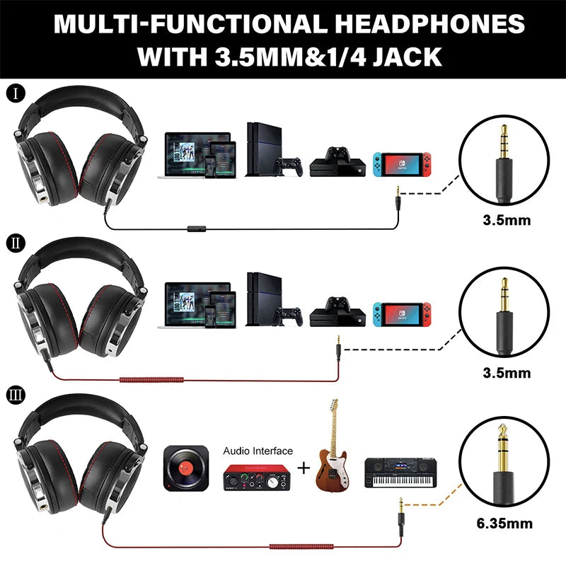 Oneodio Wired Professional Studio Pro 50 DJ Headphones With Microphone