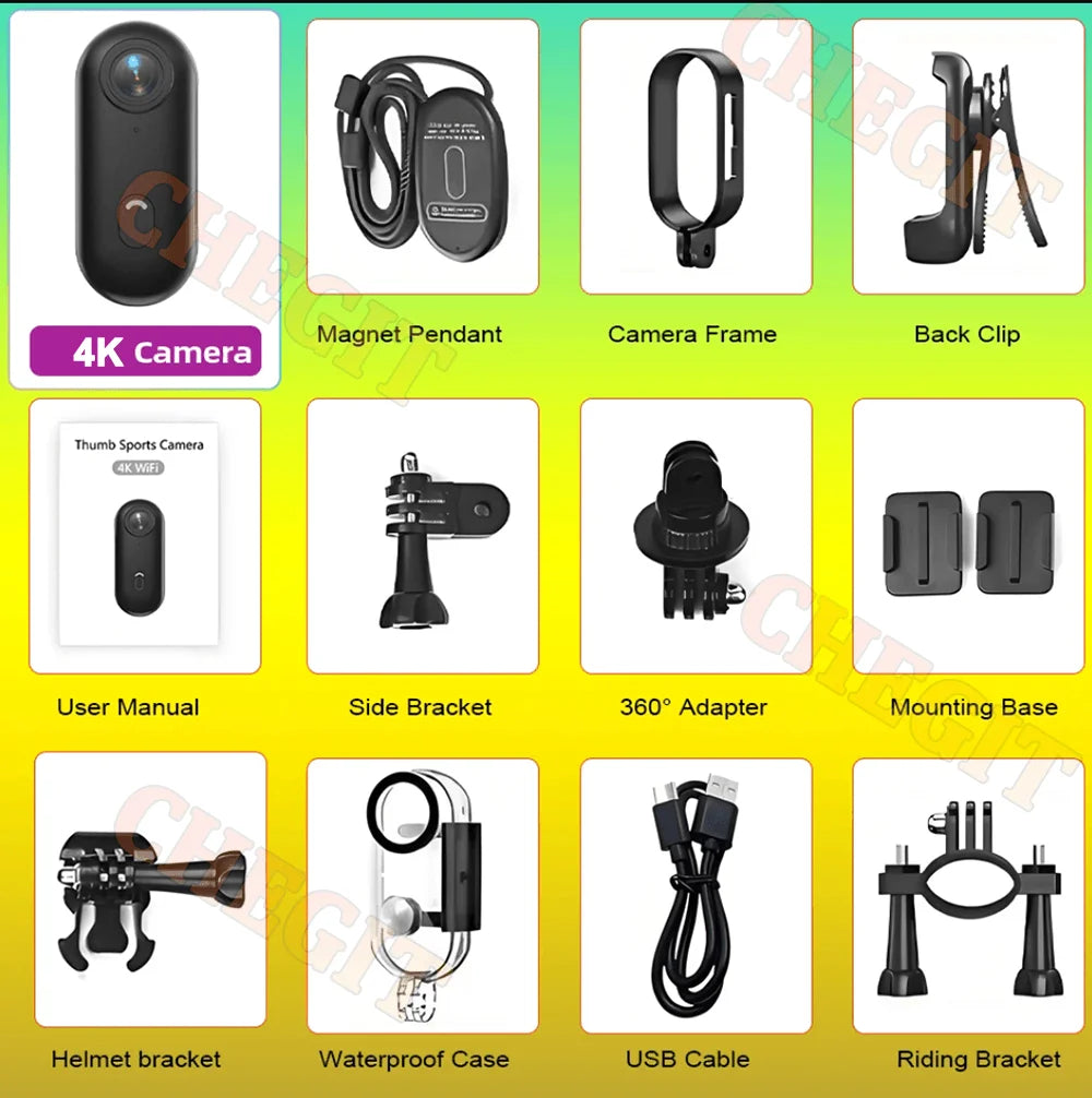4K WiFi HD POV Magnetic Mini Action Camera Wireless