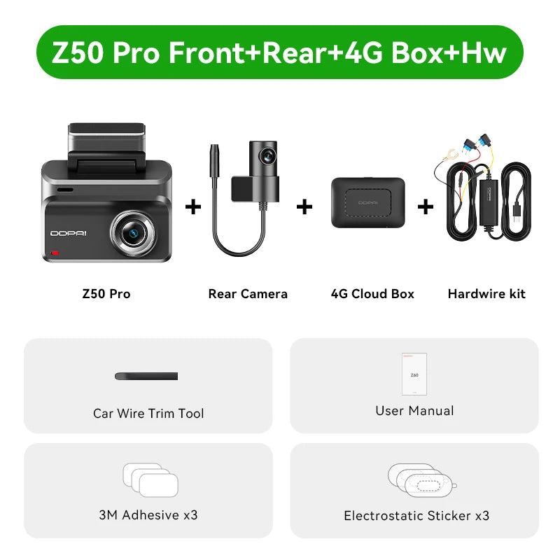 DDPAI Dash Cam Z50 Pro 4K Car DVR Night Vision