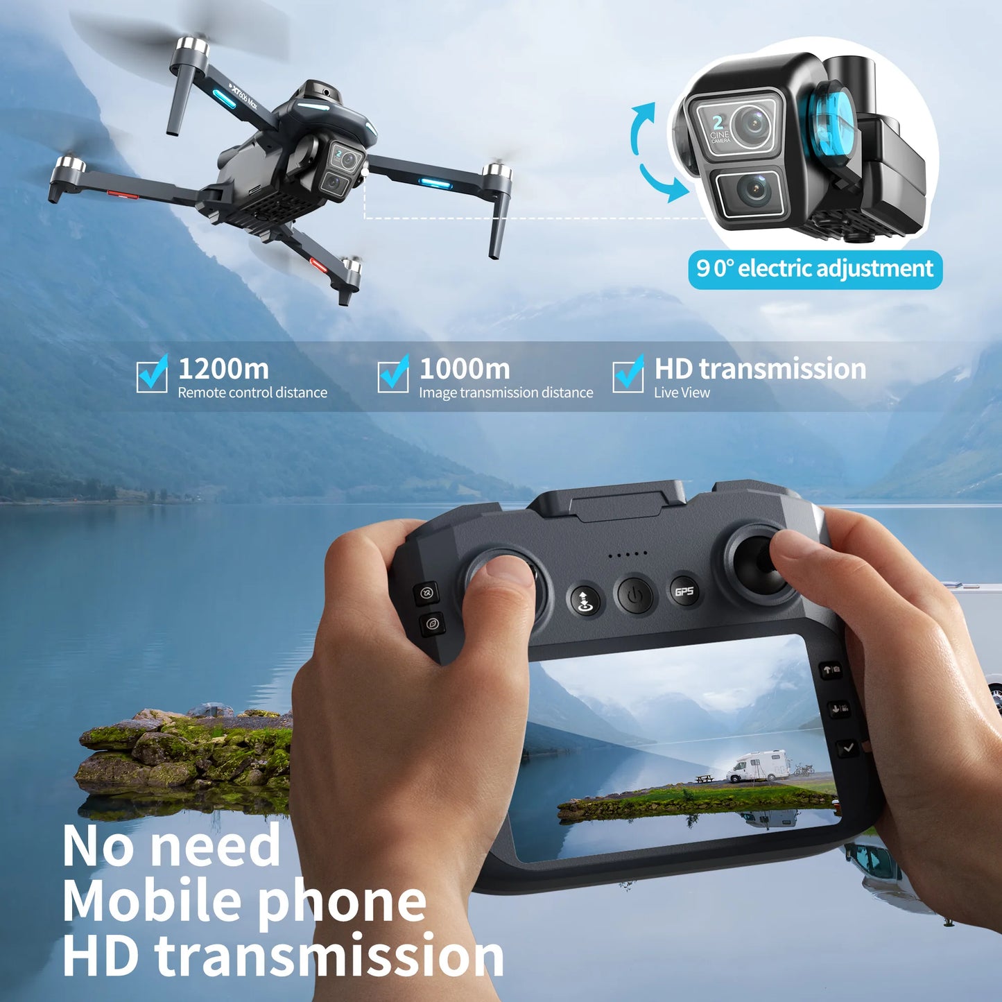 XIAOMI NEW XT606 GPS Drone 8K HD