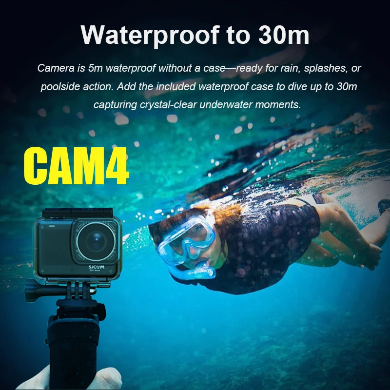 SJCAM Flagship CAM4 Action Camera 4K 2.33" Touch Screen Waterproof 5G WiFi Active HDR Video action cam camera sport