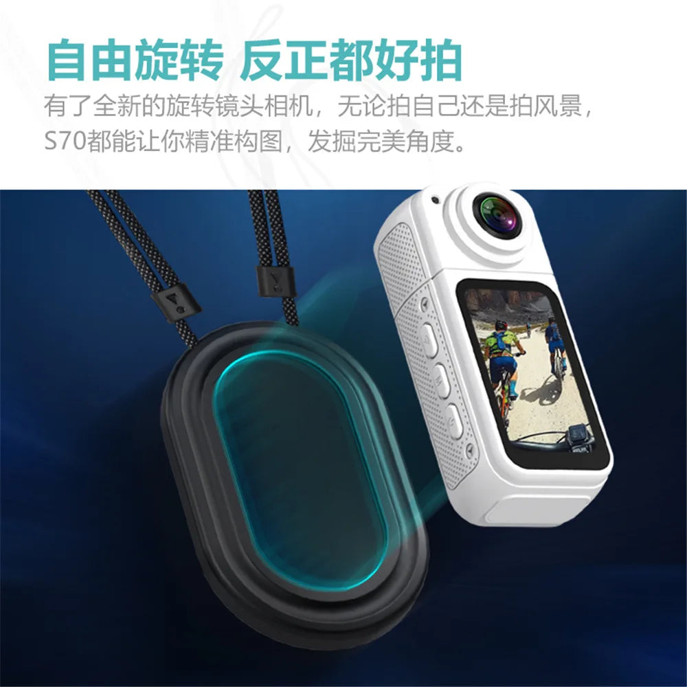 Magnetic Thumb Camera S70 4K HD Wearable Sports Action Camera Long Battery Life Cycling Motorcycle Ideal Halloween Gift