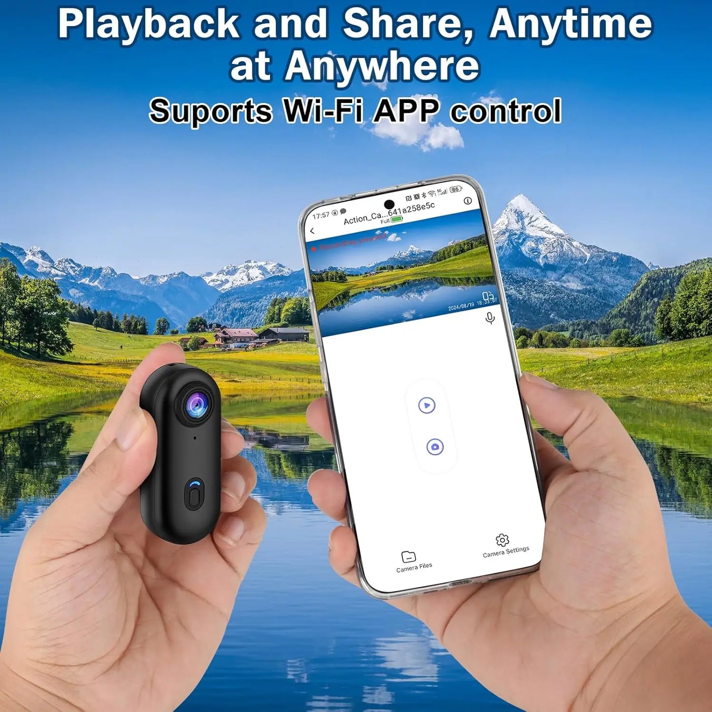WiFi Mini Camera Sports Video 4K Camcorder Portable Wireless Bike Recorder Video Shooting Small Micro Thumb Action Photography