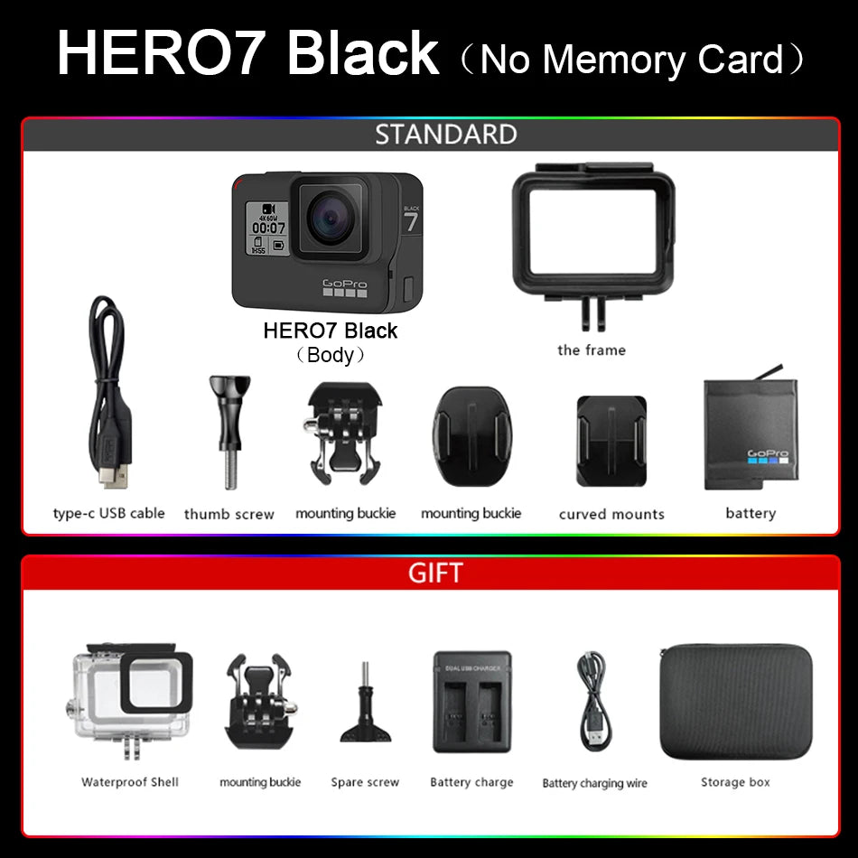 GoPro HERO7 Black Action camera go pro hero 7 black original camera 4k ultra hd photography professional Sports Camera
