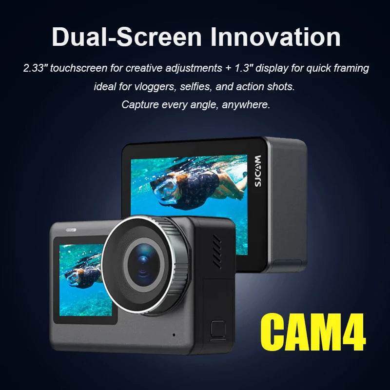 SJCAM Flagship CAM4 Action Camera 4K 2.33" Touch Screen Waterproof 5G WiFi Active HDR Video action cam camera sport