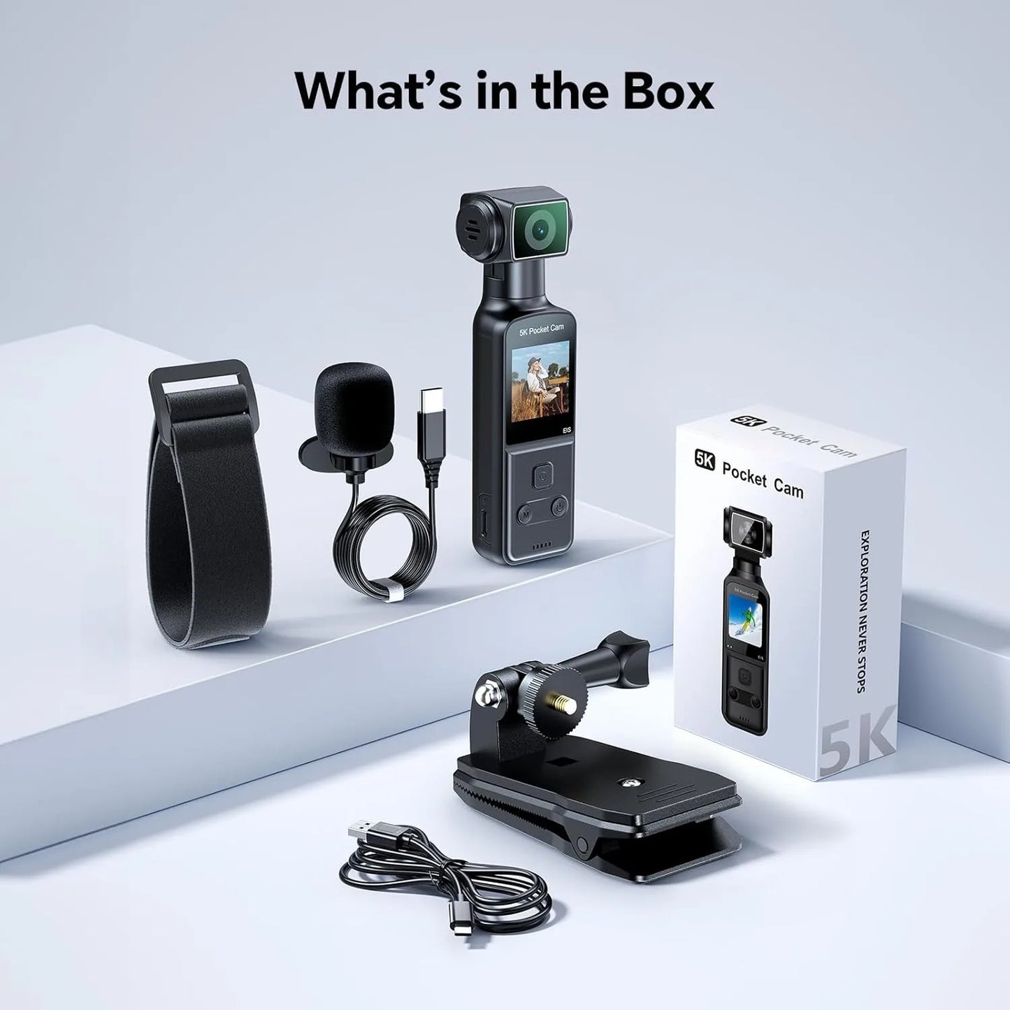 BOBLOV 5K Body Camera Sports Camera 270° Rotating Lens External Mic Support Wearing Cams EIS Stabilization for Meeting Vloggers