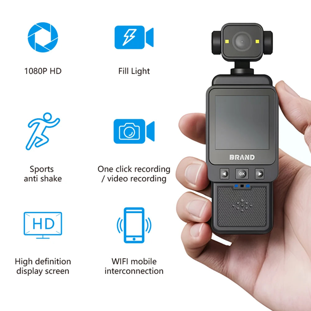 1080P WiFi Sports Wearable Camera 1.6-inch HD Display Travel Bicycle Driver Recorder 360°Rotatable Action Camera