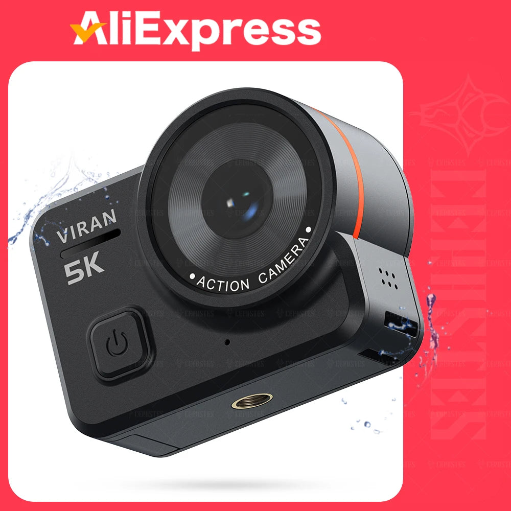 V10 5K Action Camera Electronic Image Stabilization 2" Touch LCD 4K Waterproof Action Camera Dashcam Motion Detection