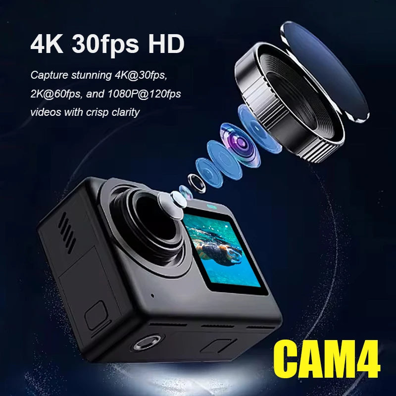 SJCAM Flagship CAM4 Action Camera 4K 2.33" Touch Screen Waterproof 5G WiFi Active HDR Video action cam camera sport
