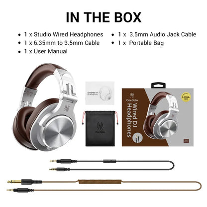 Oneodio A71 Wired Over Ear HiFi Headphones With Mic Studio DJ Headphone