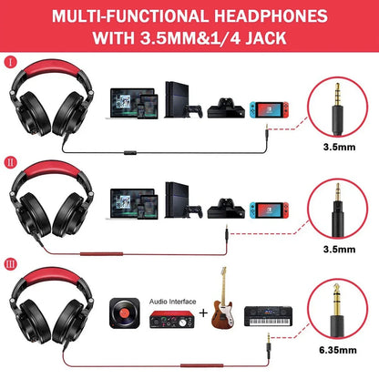 Oneodio A71 Wired Over Ear HiFi Headphones With Mic Studio DJ Headphone