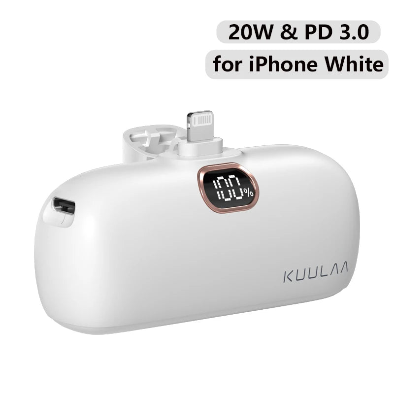 KUULAA Mini Power Bank 5000mAh Fast Charging Portable