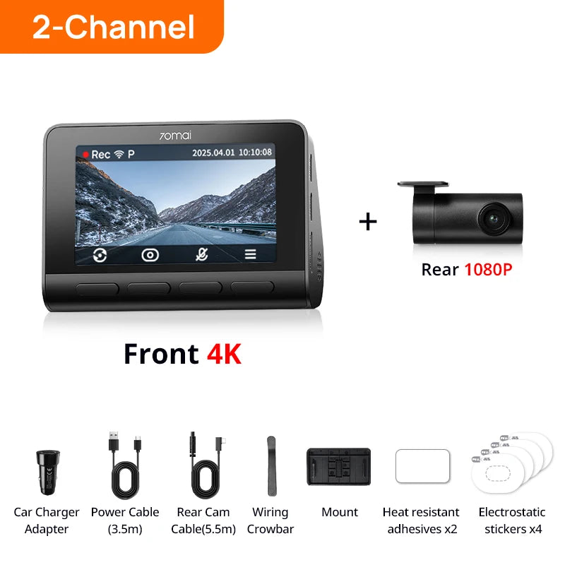 New 70mai 4K Dash Cam A810S HDR Supercapacitor