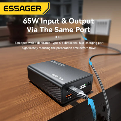 Essager Power Bank 20000mAh Portable PD 65W Fast Charging