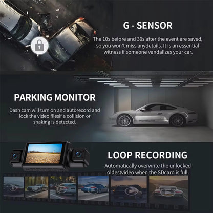 4Ch WiFi Dashcam car camera Black Box Driving DVR FHD 1080P