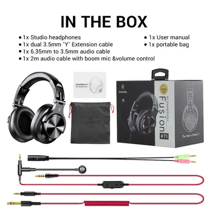 Oneodio A71 Wired Over Ear HiFi Headphones With Mic Studio DJ Headphone
