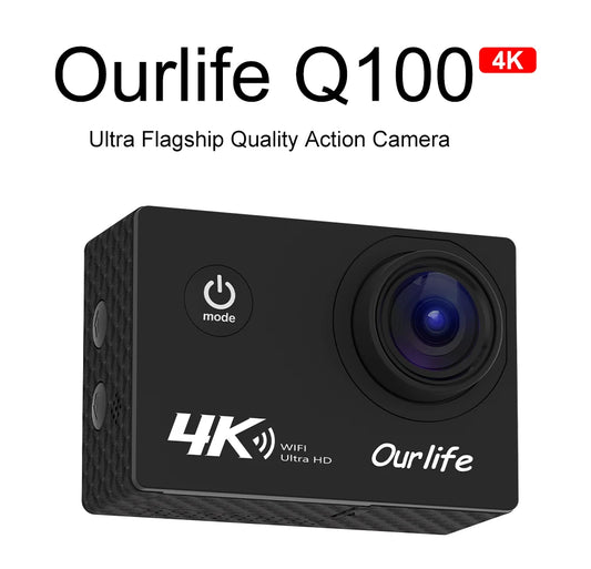 Ourlife 4K Action Camera Ultra HD 16MP WiFi 2.0 inch Screen