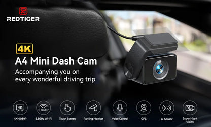 REDTIGER  A4 4k Dash Cam Front and Rear Drive Recorder