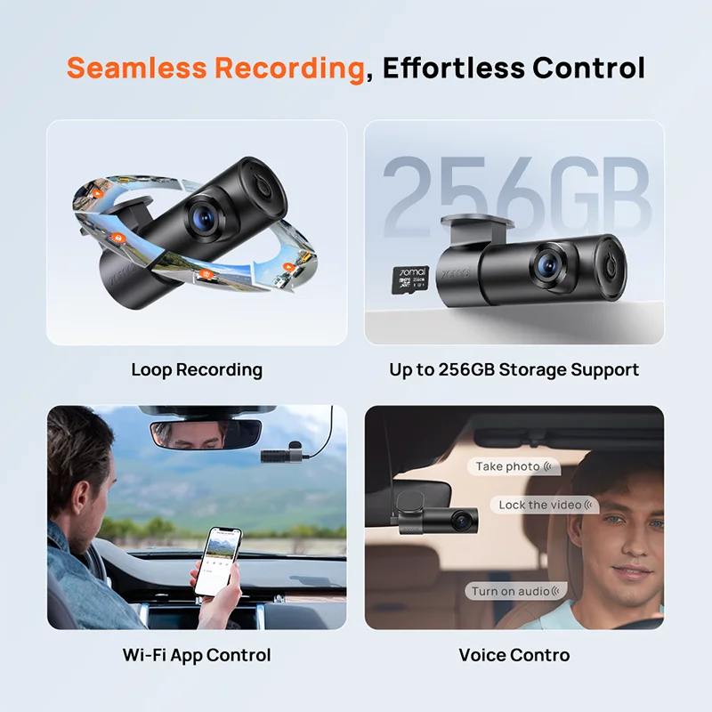 70mai Dash Cam M310 Plus 2K English Voice Control 1440P WDR