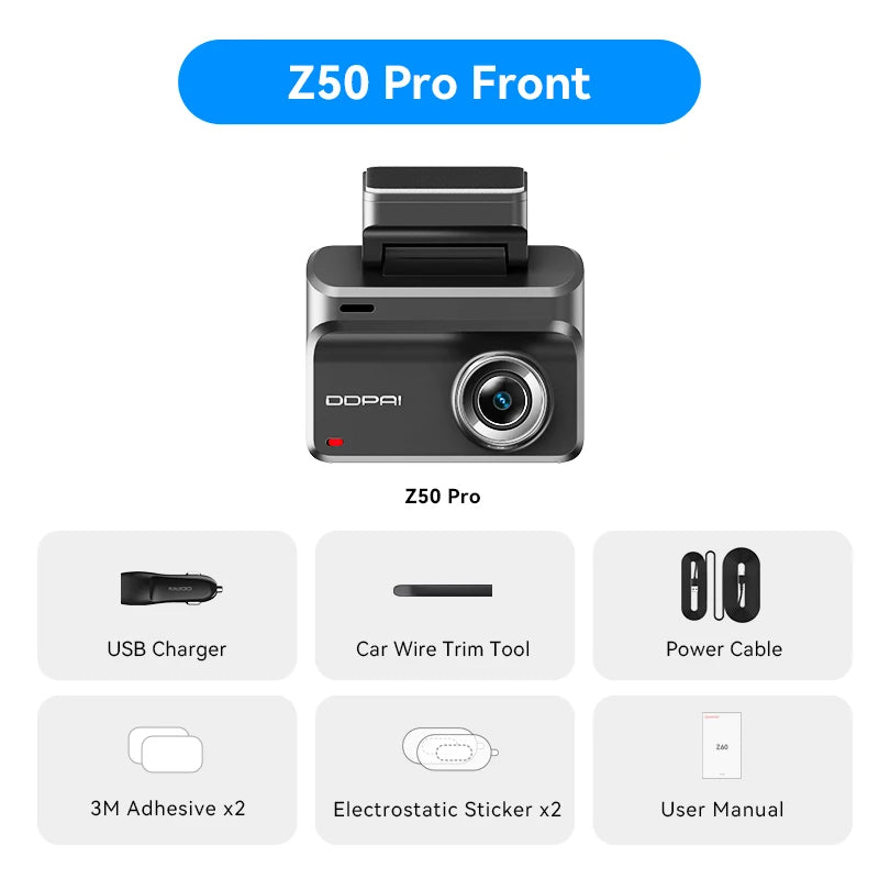 DDPAI Dash Cam Z50 Pro 4K Car DVR Night Vision