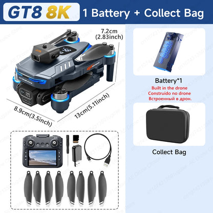 New GT8 Drone 8K Professional HD Dual Cameras Screen