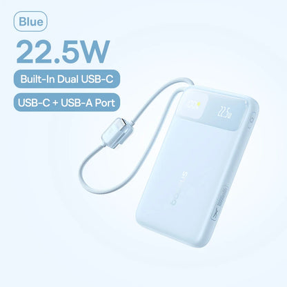 Baseus 10000mAh Power Bank 22.5W Built-In Dual USB-C Cable