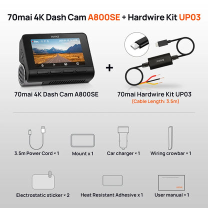 70mai 4K Dash Cam A800SE Upgraded Version of 70mai A800S