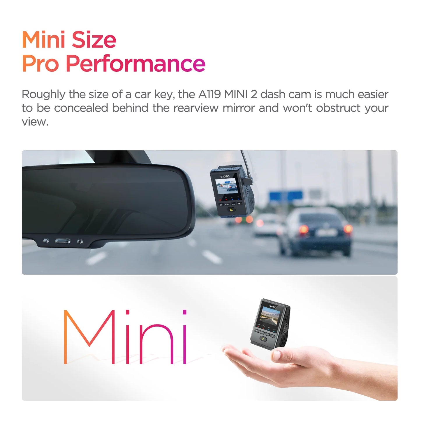 VIOFO A119MINI-2 Dash Cam 2K 60FPS Car DVRs Voice Control