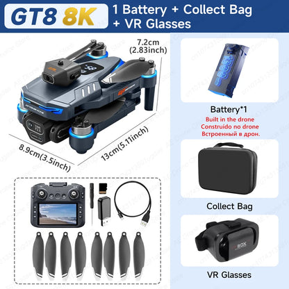 New GT8 Drone 8K Professional HD Dual Cameras Screen