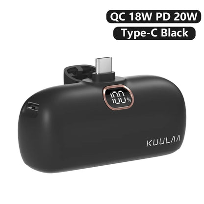 KUULAA Mini Power Bank 5000mAh Fast Charging Portable