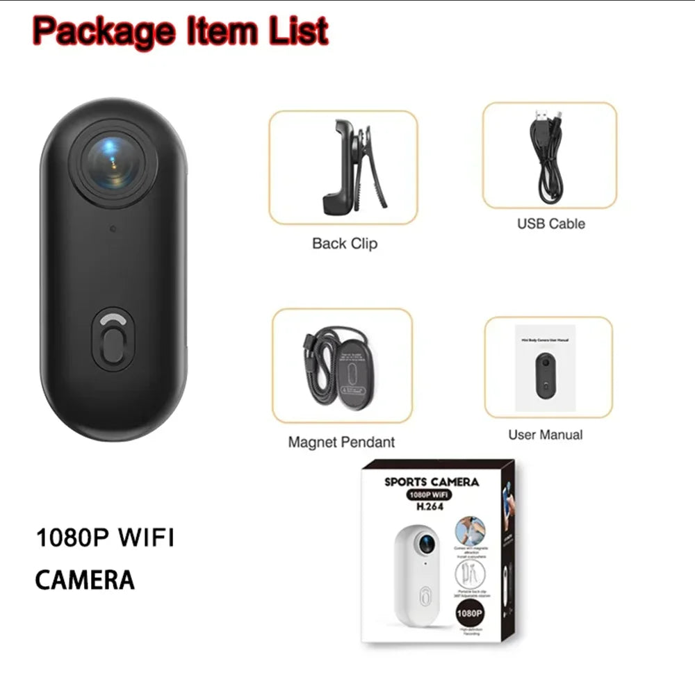 4K WiFi HD POV Magnetic Mini Action Camera Wireless