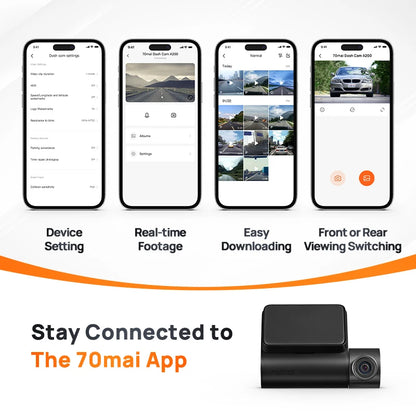 Global 70mai Dash Cam A200 Dual-channel Record 1080P HDR