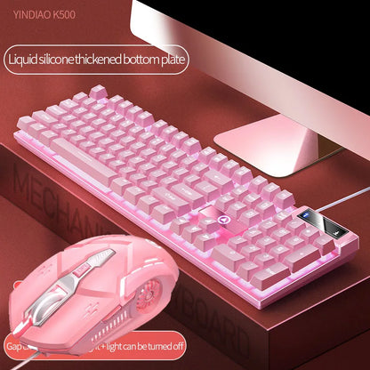 Pink Keyboard and Mouse Set 2 in 1 Combos