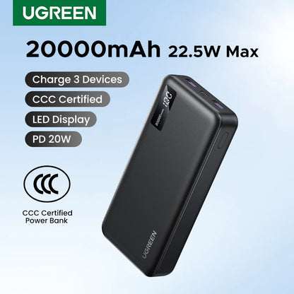 UGREEN 20000mAh PD 20W Power Bank Fast Charge Portable