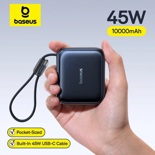 Baseus 45W Mini Power Bank 10000mAh Built-In USB-C Cable