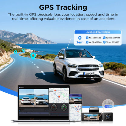 AZDOME M550 Pro 5.8Ghz WiFi 2/3 Channel Dash Cam