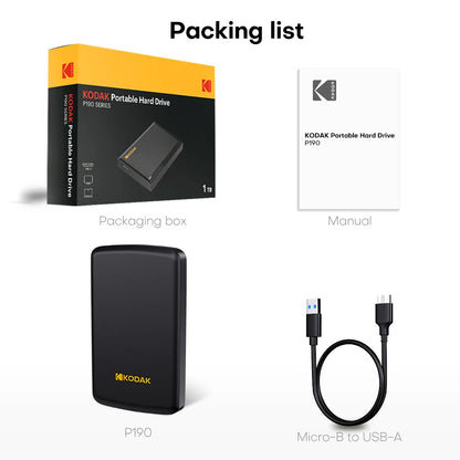 Kodak Portable External Hard Drive HDD P150 5Gbps