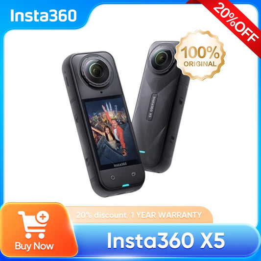 Insta360 X5 360 Action Camera 2025 New 8K 30fps Replaceable Lenses