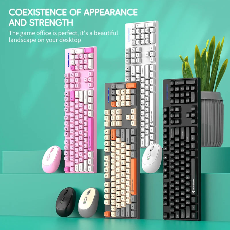 Shipadoo Wireless Keyboard and Mouse Combo Set