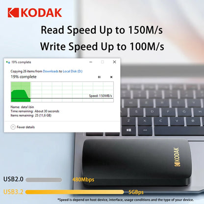 Kodak Portable External Hard Drive HDD P150 5Gbps