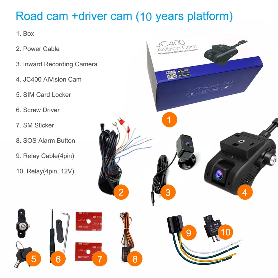 JIMIMAX 4G Dash Cam Front and Rear JC400-A WIFI Hotspot DVR Camera