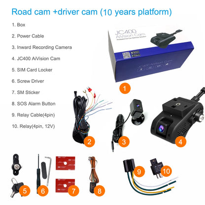 JIMIMAX 4G Dash Cam Front and Rear JC400-A WIFI Hotspot DVR Camera