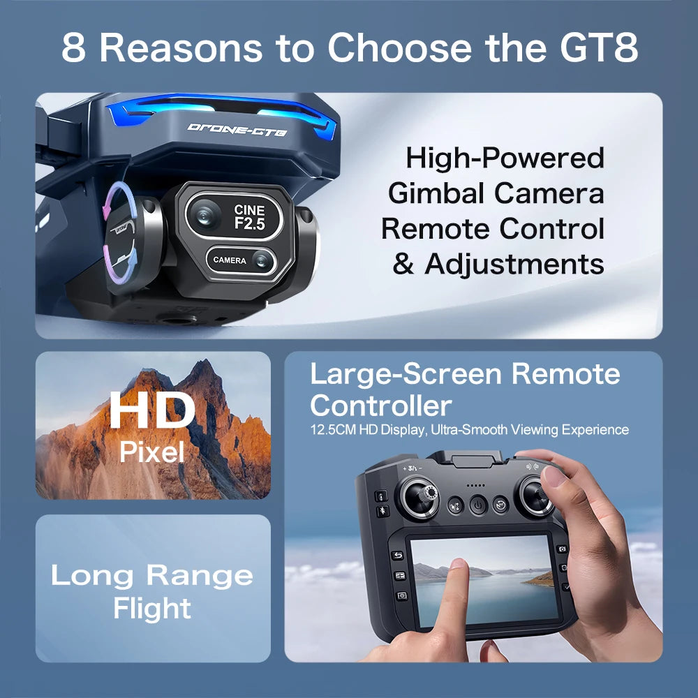 For Genuine GT8 Drone 8K Professional Dual Camera GPS