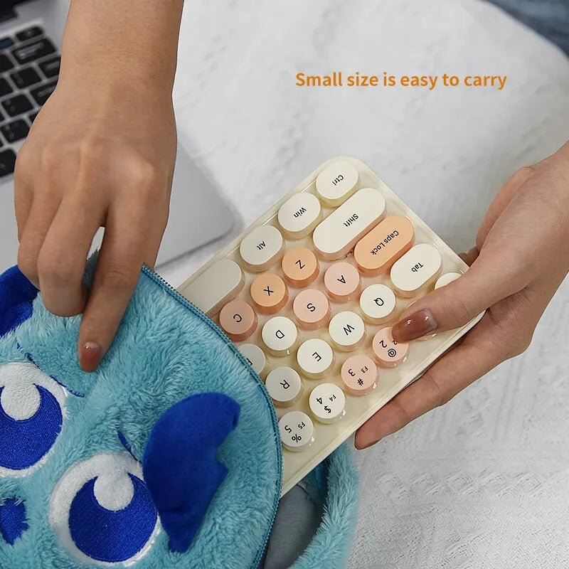 MOFII Wireless Keyboard and Mouse, Cute Colorful 68 Round Keycap