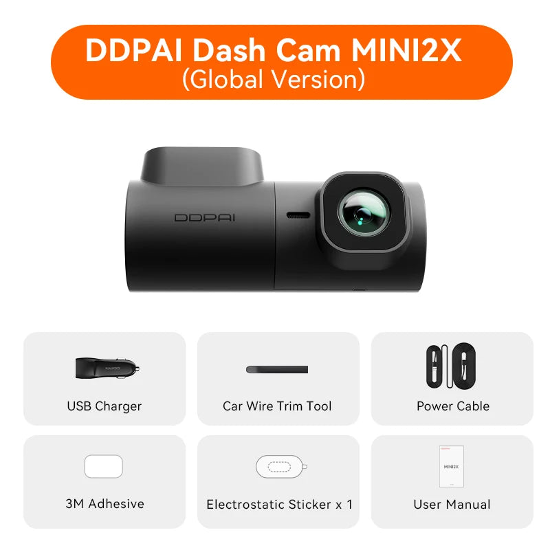 DDPAI MINI2X Dash Cam 2K 5GHz Wifi with ADAS Car DVR Camera Dashcam Night Vision2.0  Dash Camera Recorder 24H Parking Monitor