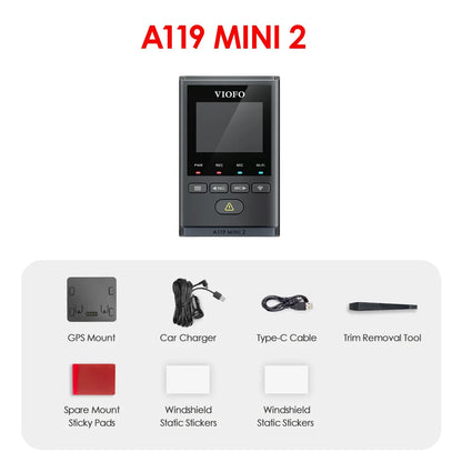 VIOFO A119MINI-2 Dash Cam 2K 60FPS Car DVRs Voice Control