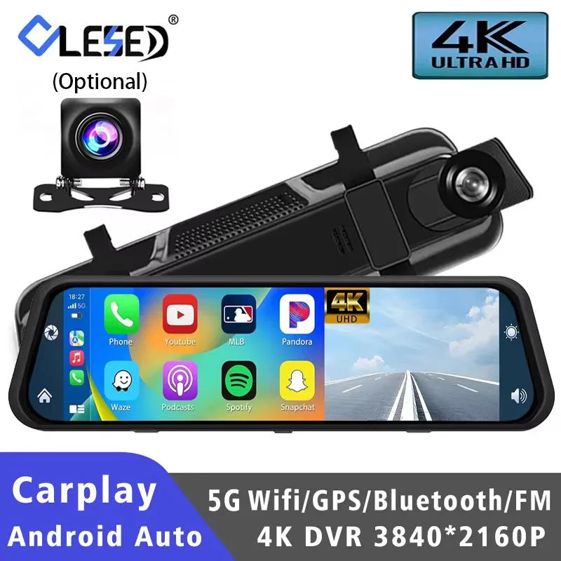 10"  Dash Cam 4K 3840*2160P Car Dvr Carplay Android Auto GPS