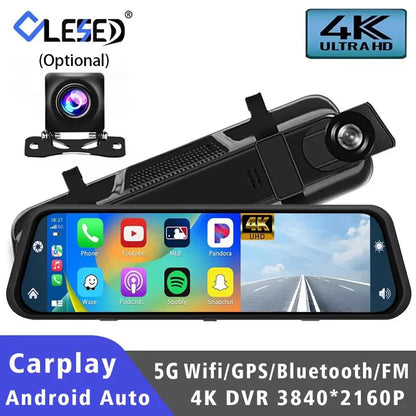 10"  Dash Cam 4K 3840*2160P Car Dvr Carplay Android Auto GPS
