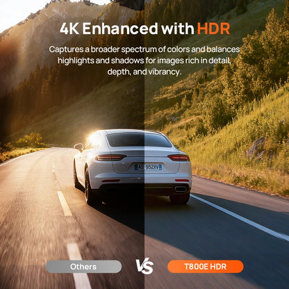 70mai t800e 3-Channel Front 4k + rear 1080p + interior 1080p HDR