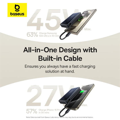 Baseus Qi2 45W Power Bank 10000mah With Kick stand For MagSafe
